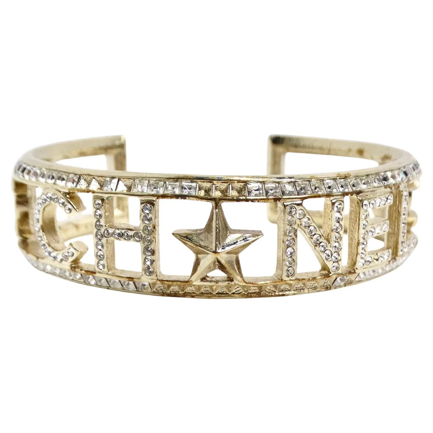 Chanel CC Star Crystal Cuff Bracelet