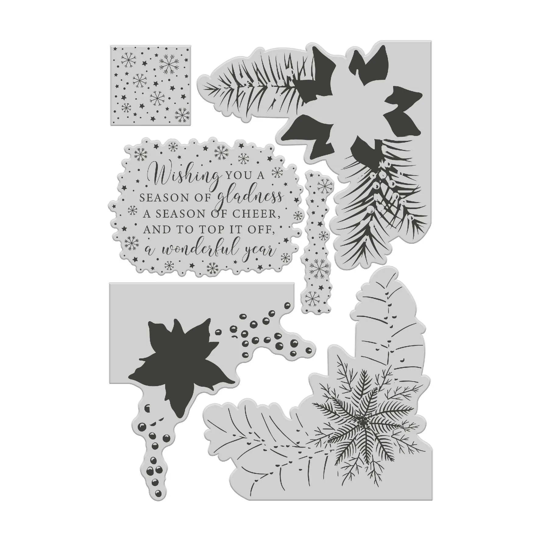 Chloes Creative Cards Photopolymer Stamp Set (A5) - Layered Poinsettia Corner