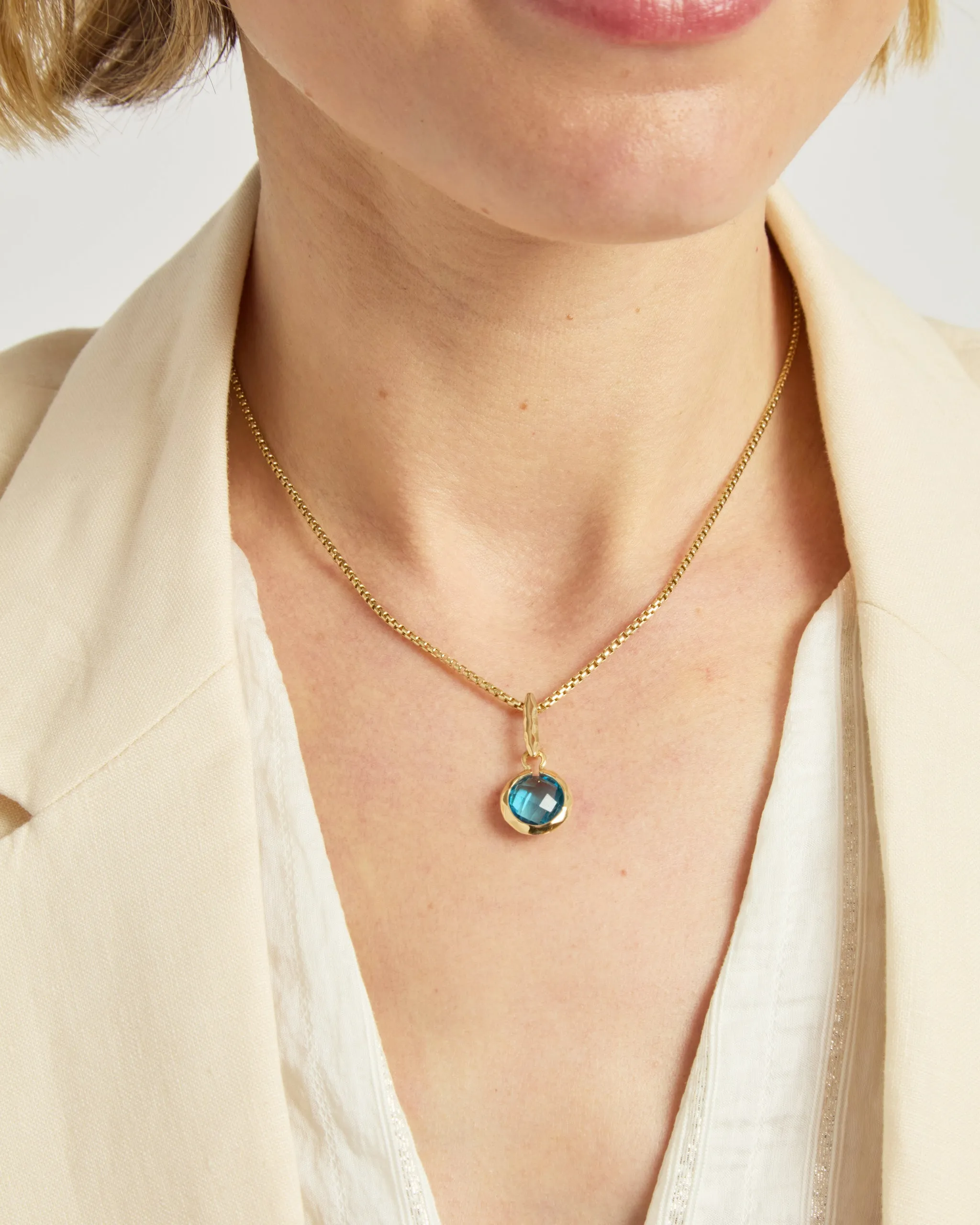 Circle Stone Pendant - Prasiolite