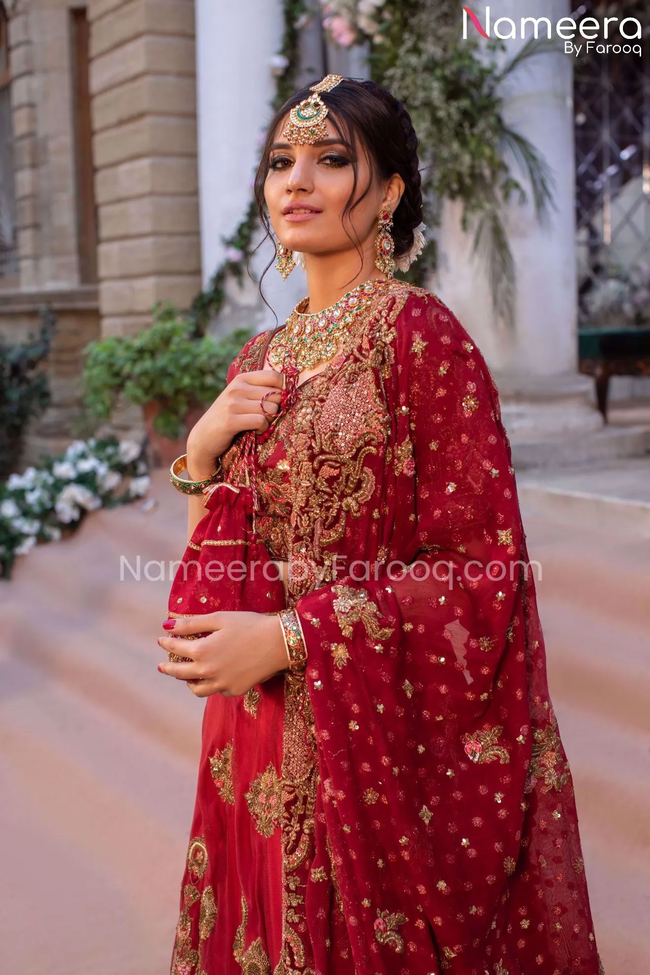 Classic Lehenga Choli Bridal Red Dress Pakistani #BS121