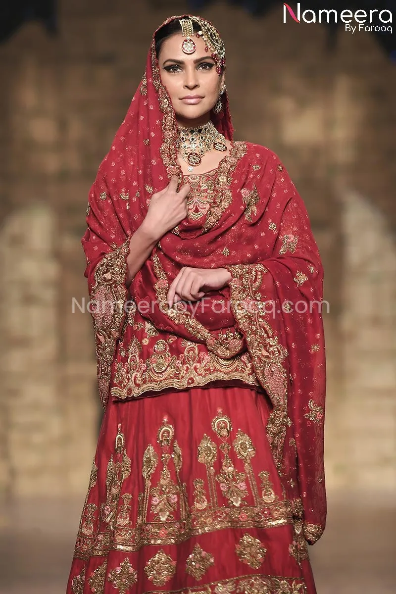Classic Lehenga Choli Bridal Red Dress Pakistani #BS121