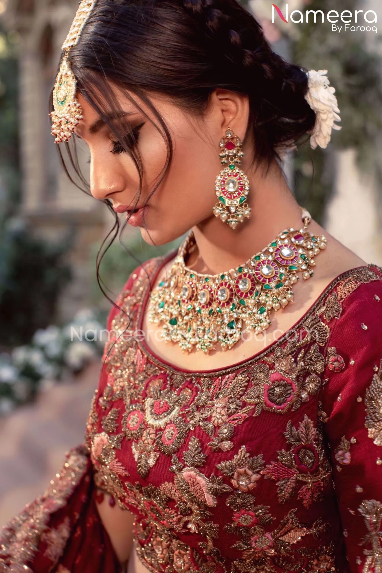 Classic Lehenga Choli Bridal Red Dress Pakistani #BS121