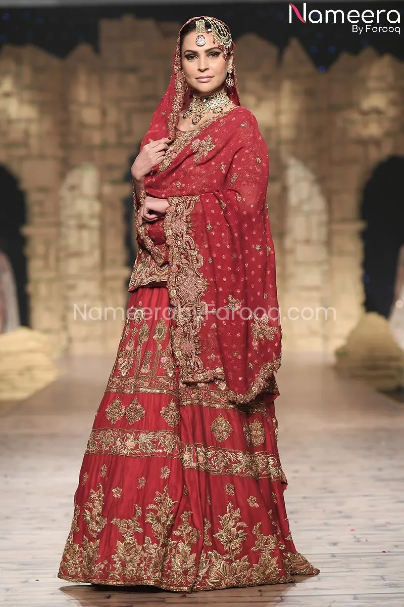 Classic Lehenga Choli Bridal Red Dress Pakistani #BS121