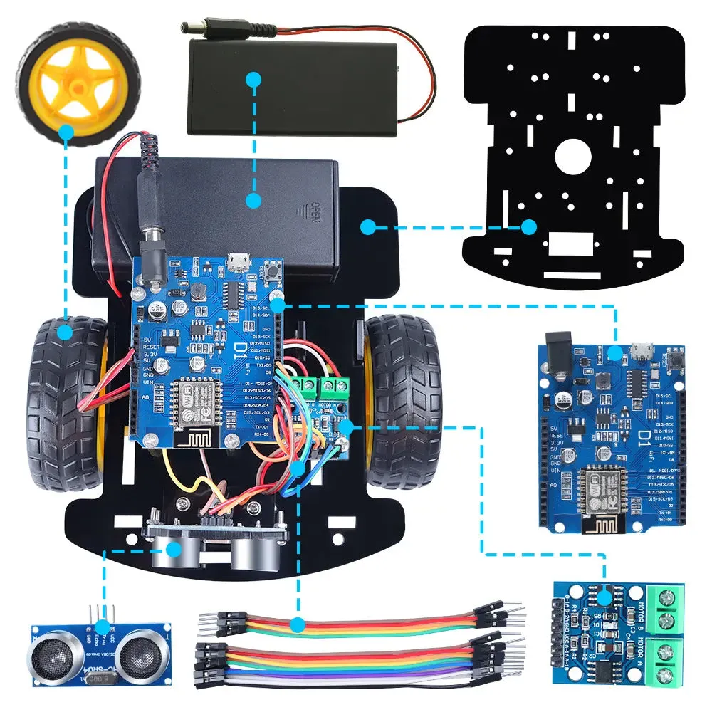 Coding Robot Starter Kit ESP8266 D1 WIFI IoT Kit Educational Robotics Kit ESP8266 Development Board