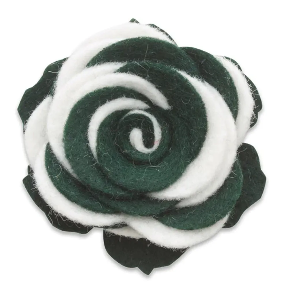 Collegiate Green/White Twist - Beau Fleur Boutonniere