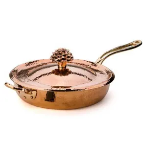 Copper Saute Pan 4.4 qt  with Flower Lid