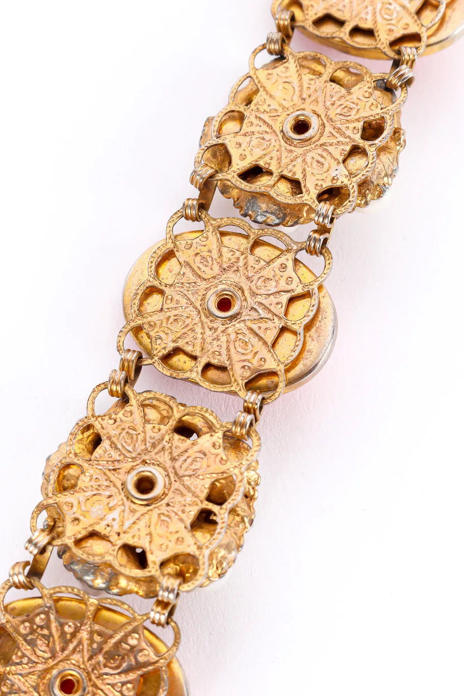 Coral Pearl Filigree Chain Belt