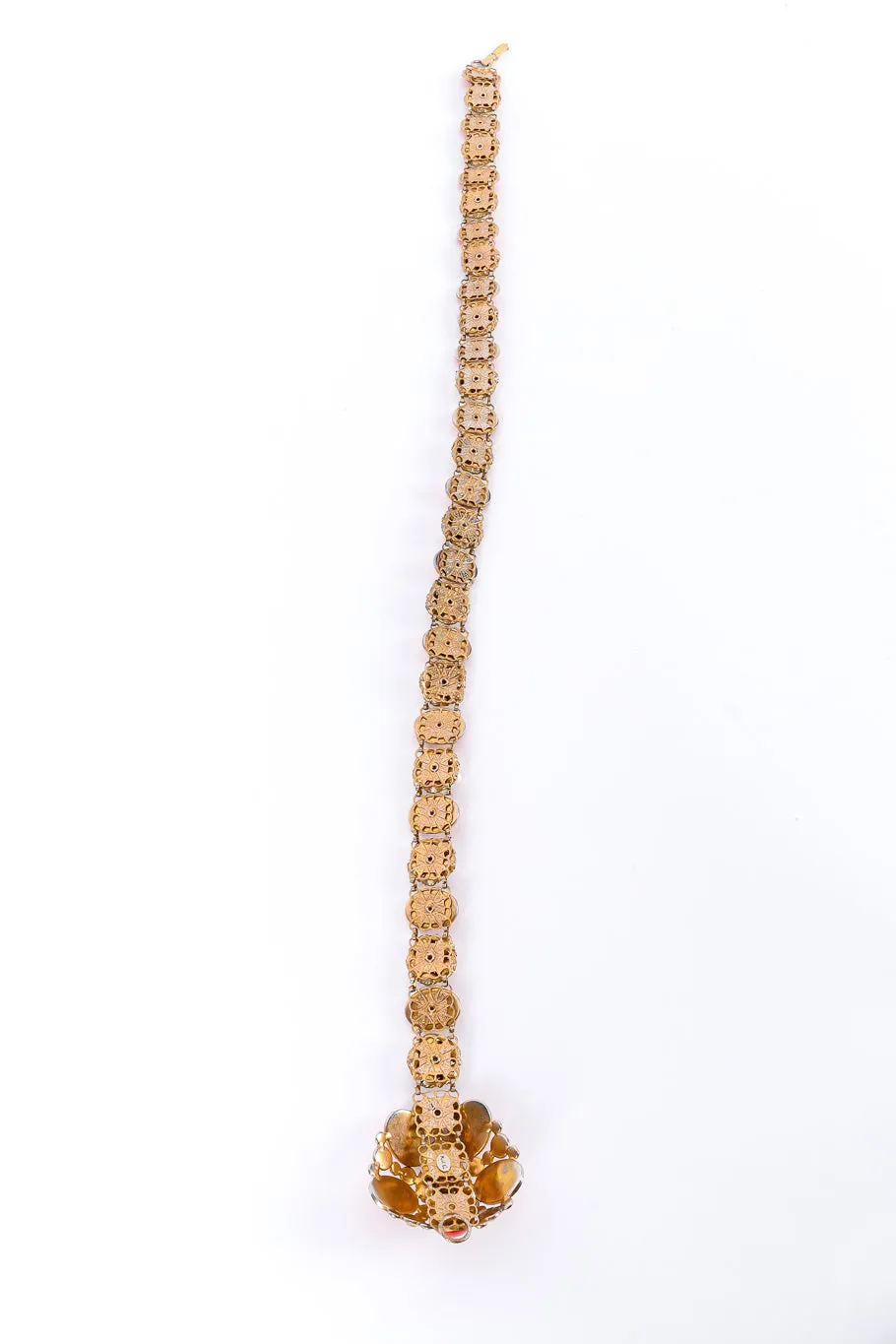 Coral Pearl Filigree Chain Belt