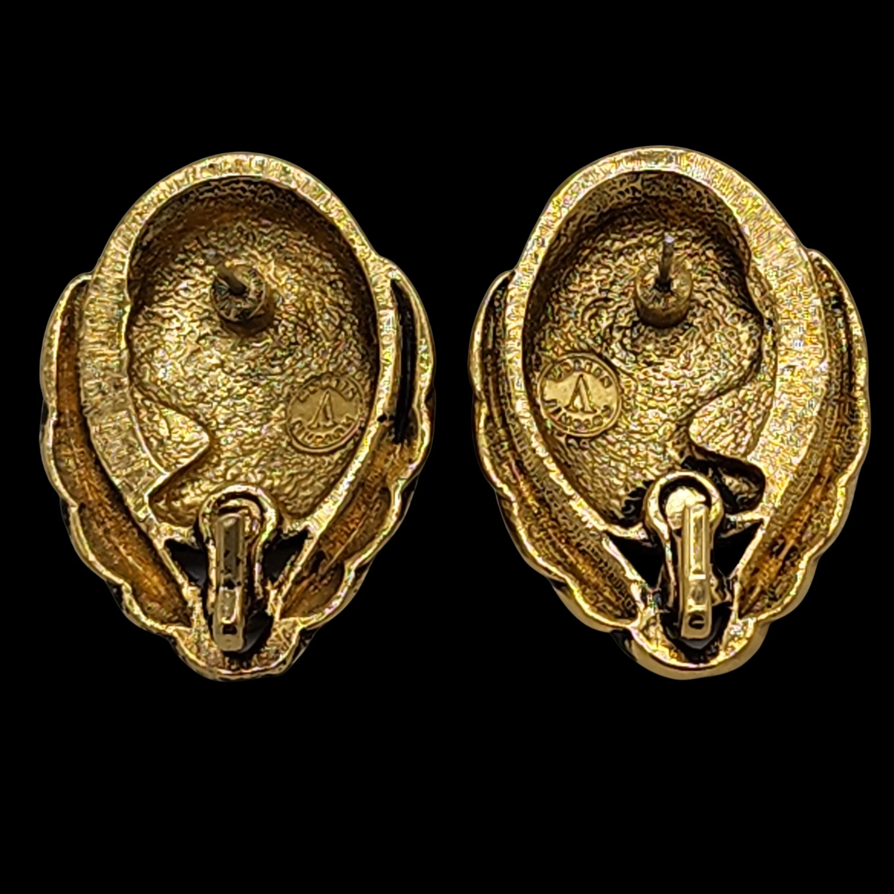 Coreen Simpson 1994 Cameo and Austrian Crystal Earrings