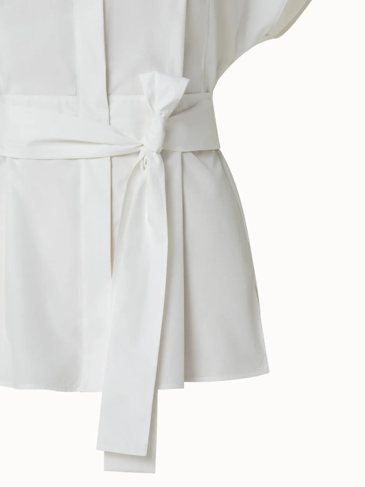 Cotton Silk Poplin Cap Sleeve Blouse
