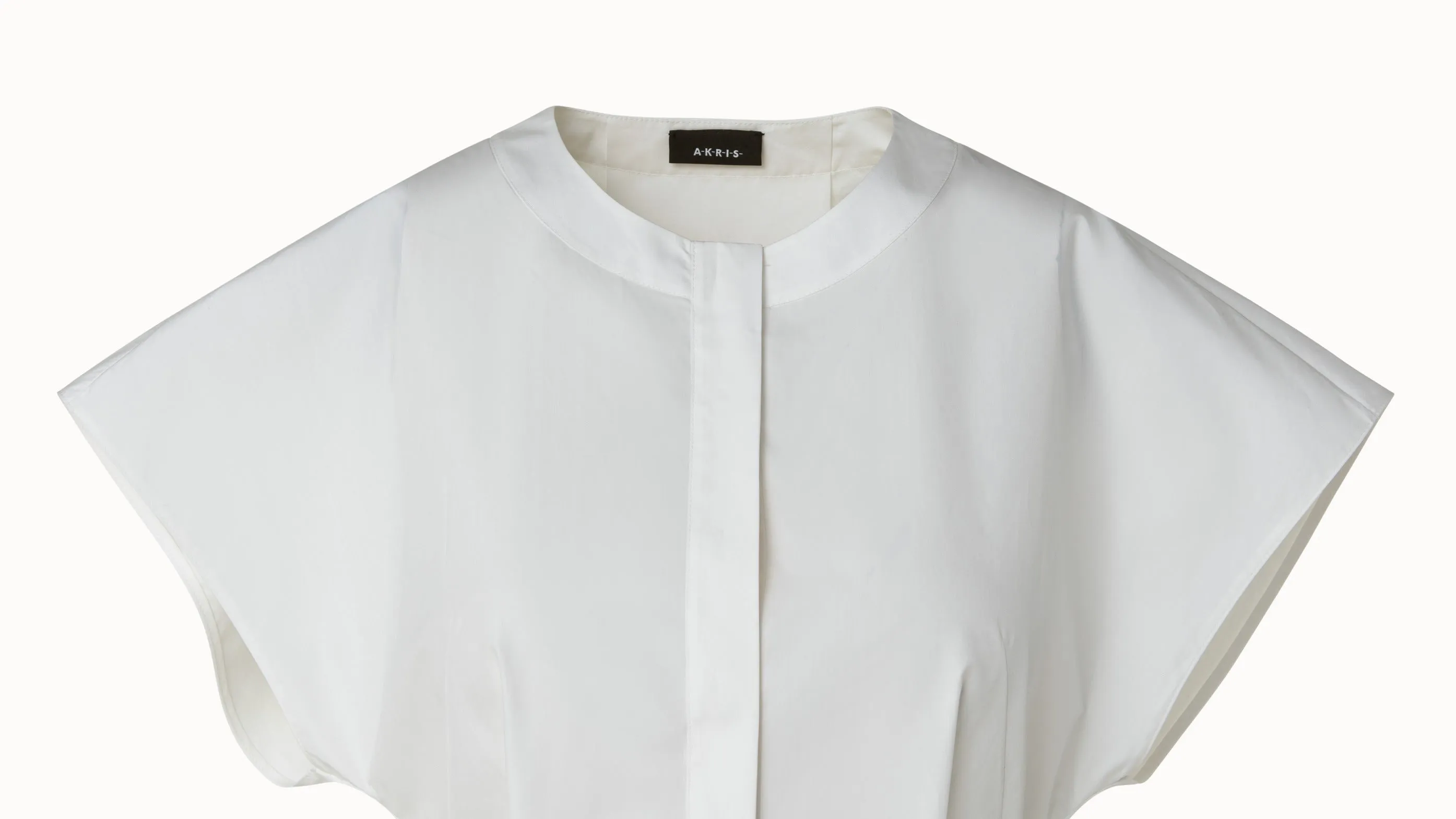 Cotton Silk Poplin Cap Sleeve Blouse