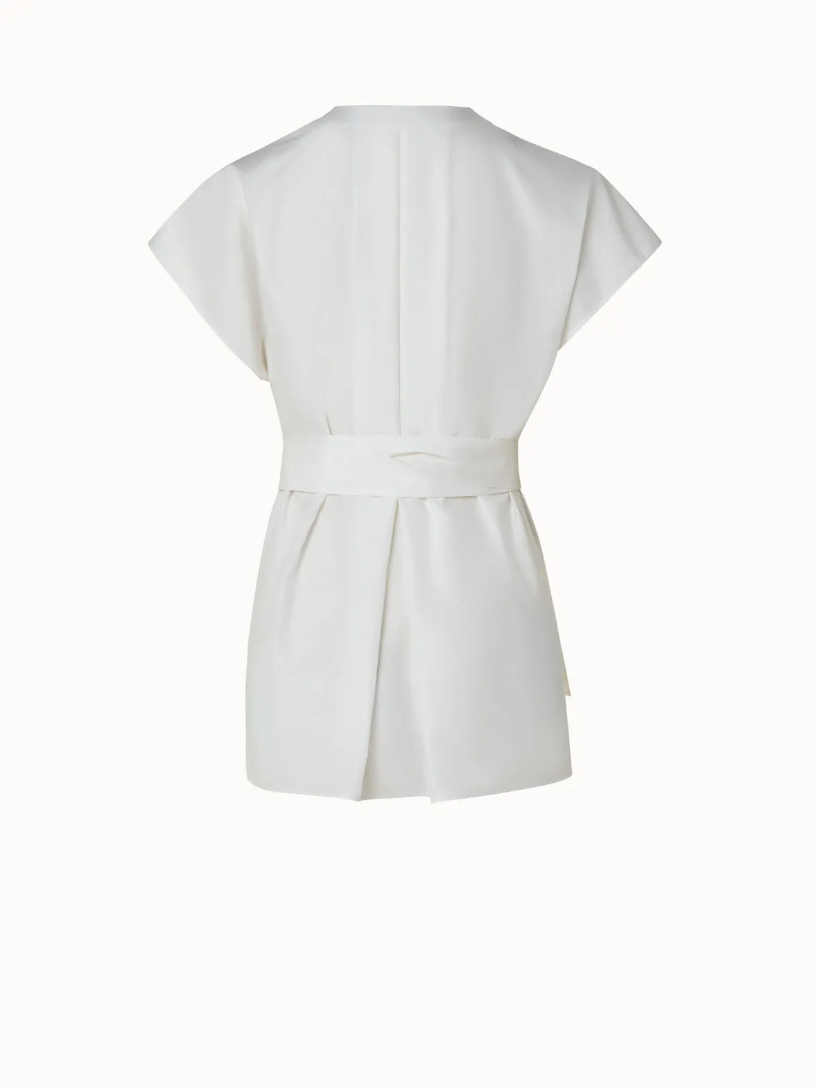 Cotton Silk Poplin Cap Sleeve Blouse