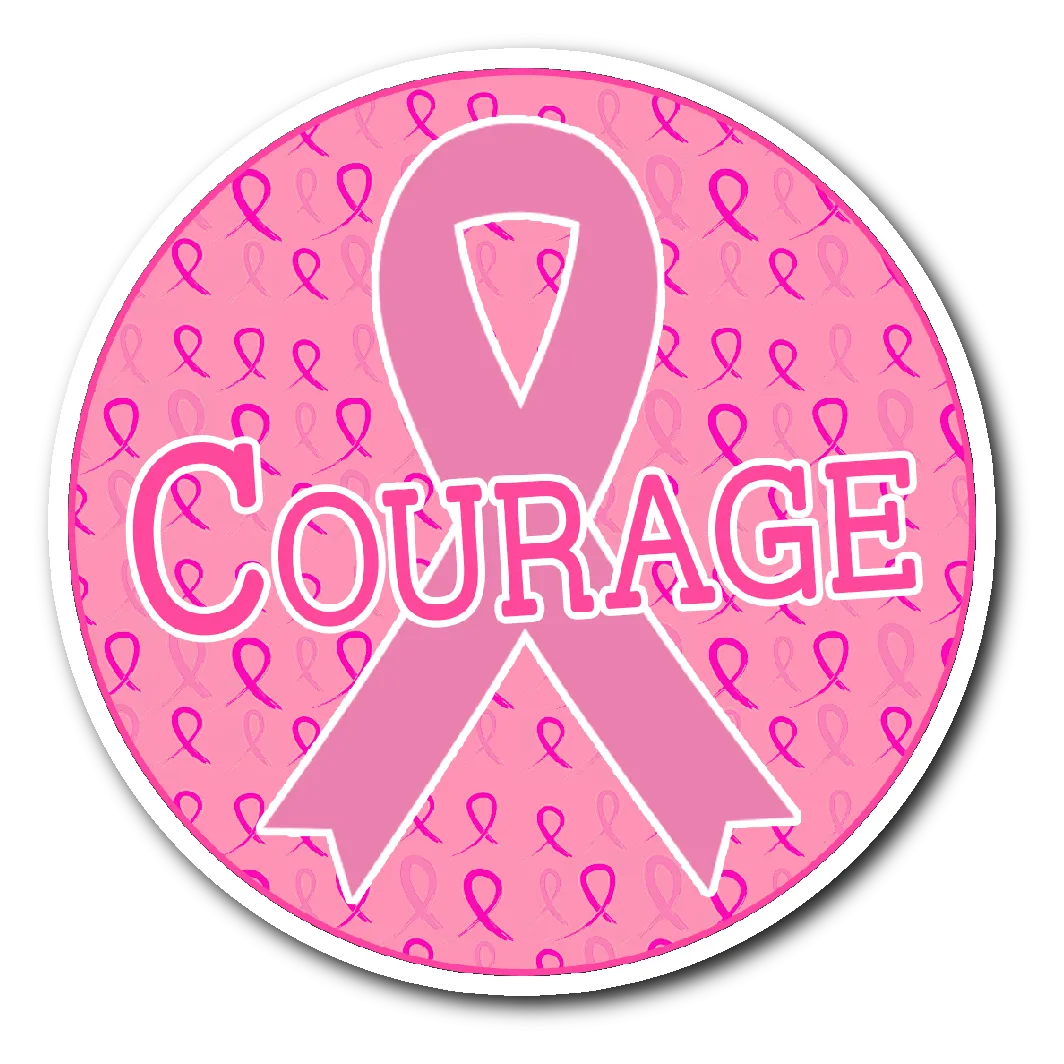 Courage - Pink Ribbons - Sticker