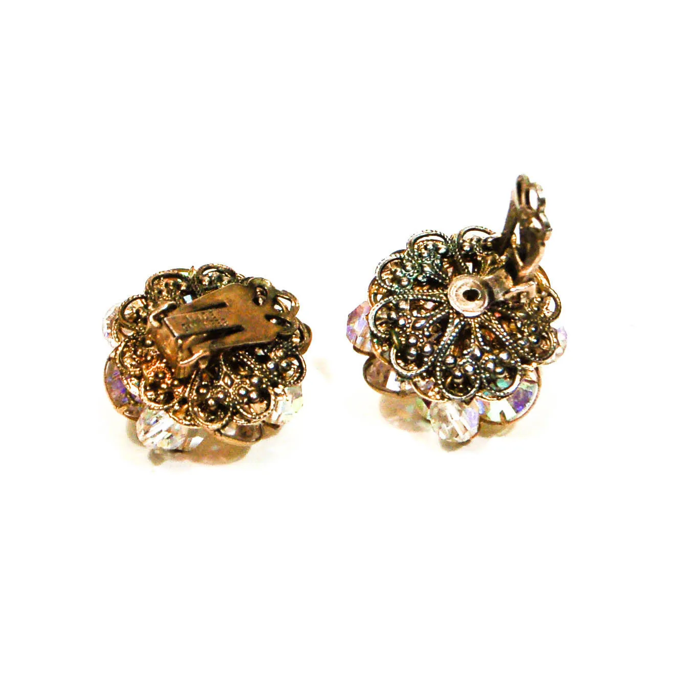 Crystal and Rhinestone Clip On Earrings by Alice Caviness