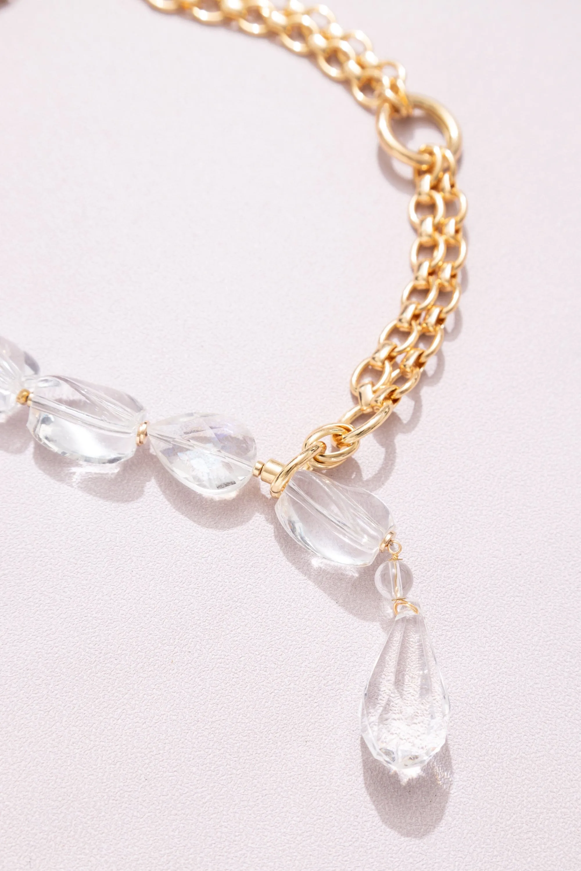 Crystal Gold Link Necklace