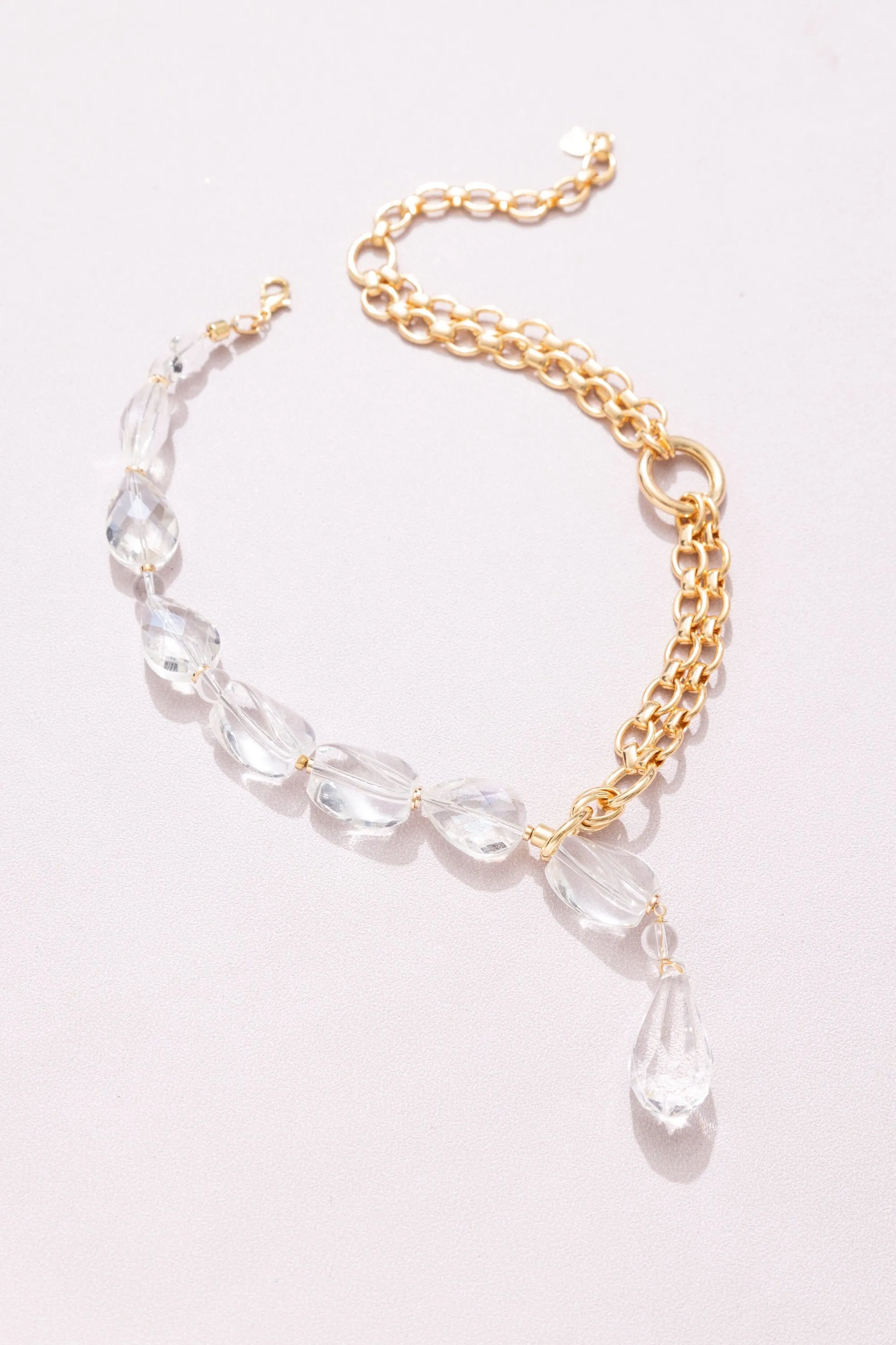 Crystal Gold Link Necklace