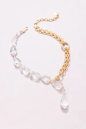Crystal Gold Link Necklace