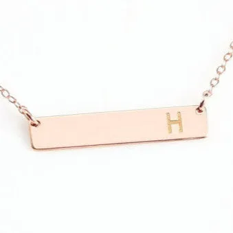 Customized Bar Necklace, 1.25" Bar Pendant