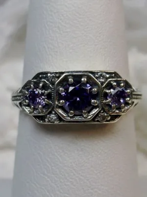 D161, Tiny 3 Stone Edwardian Ring, Vintage Jewelry Design#D161