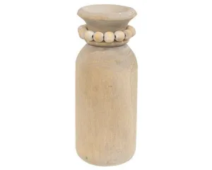 Decorative gray-washed beaded bud vase