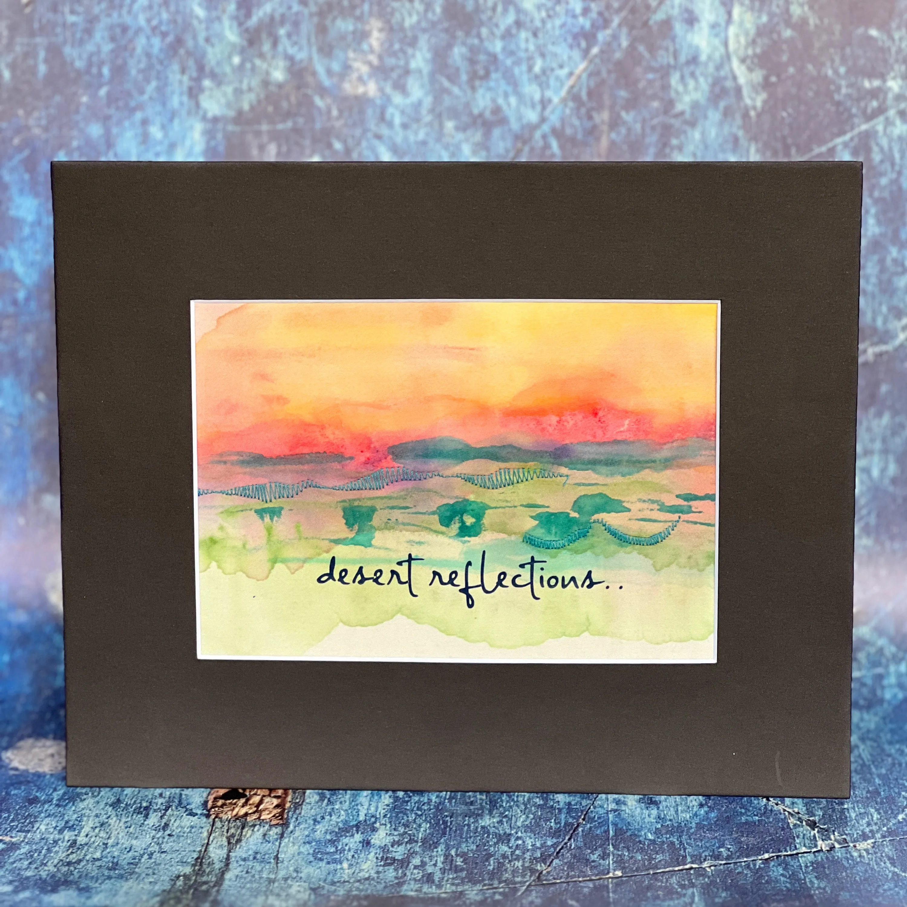 Desert reflections - painted mixed media art print