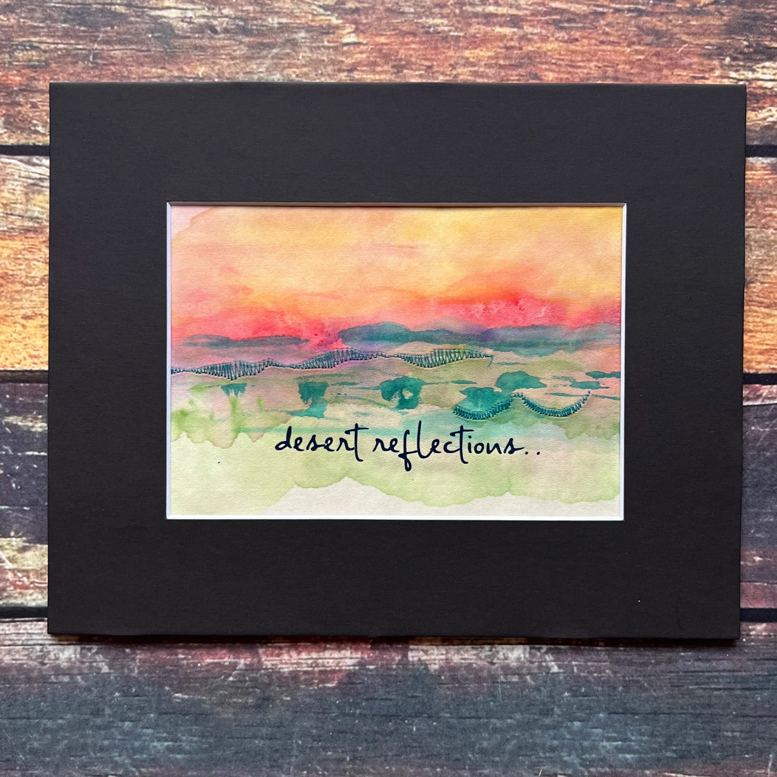 Desert reflections - painted mixed media art print