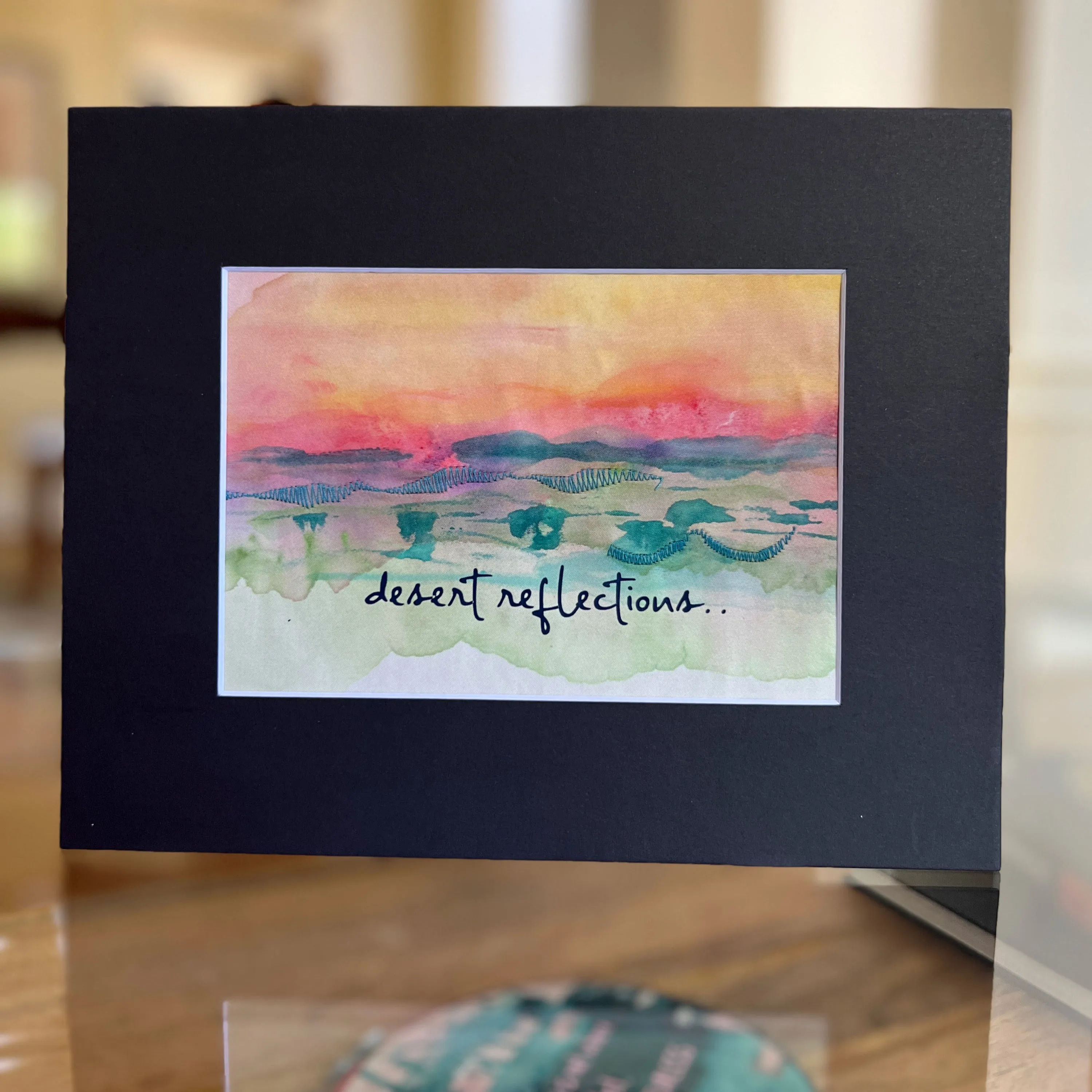 Desert reflections - painted mixed media art print