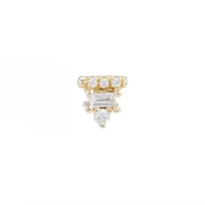 Diamond Baguette Bar Stud (Single)