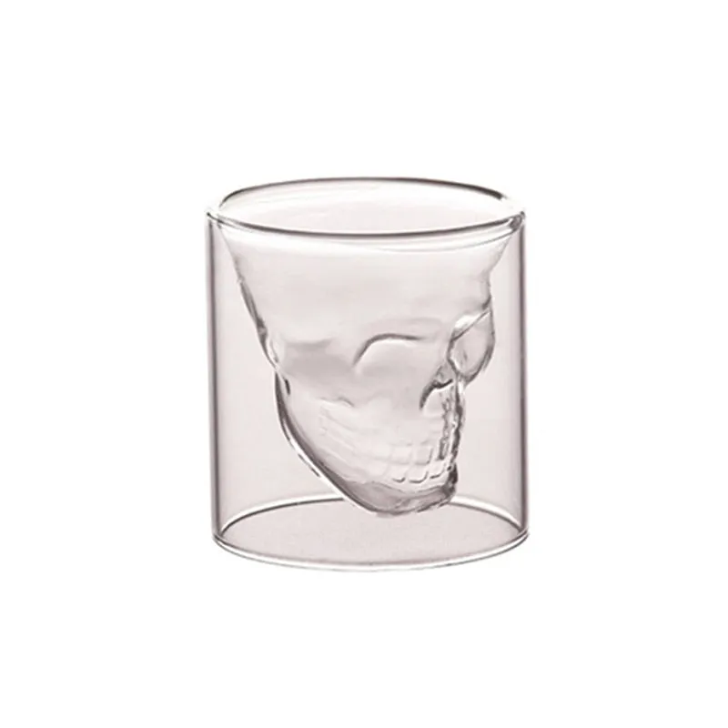 Double Layered Transparent Skull Head Wine Glass Cup