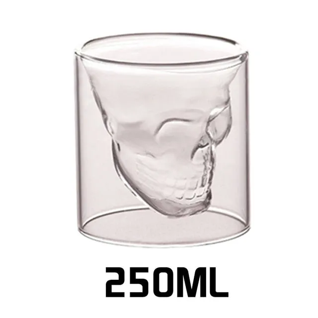 Double Layered Transparent Skull Head Wine Glass Cup