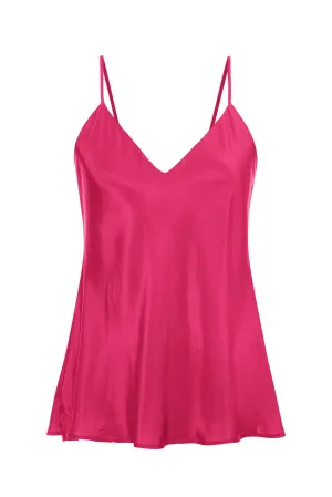 Double Silk Solid Cami Magenta Glow