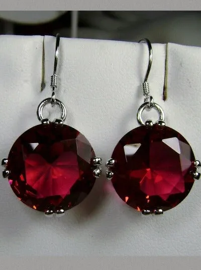 E7, Fleur de Lis Round Gem Earrings, Vintage Art Deco Jewelry Design#E7