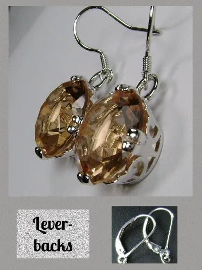 E7, Fleur de Lis Round Gem Earrings, Vintage Art Deco Jewelry Design#E7