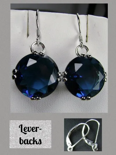 E7, Fleur de Lis Round Gem Earrings, Vintage Art Deco Jewelry Design#E7