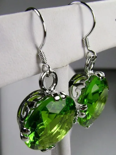 E7, Fleur de Lis Round Gem Earrings, Vintage Art Deco Jewelry Design#E7