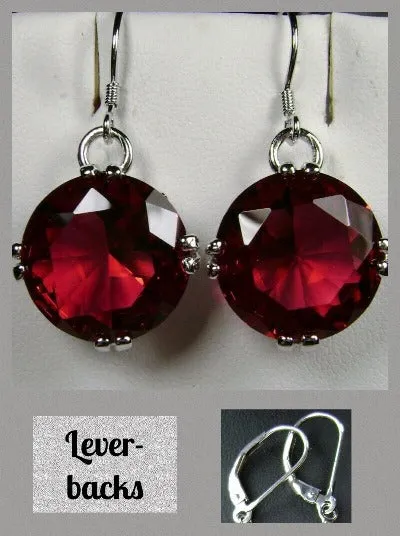 E7, Fleur de Lis Round Gem Earrings, Vintage Art Deco Jewelry Design#E7