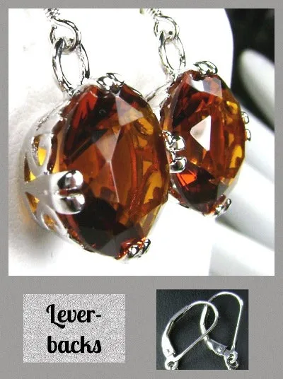 E7, Fleur de Lis Round Gem Earrings, Vintage Art Deco Jewelry Design#E7