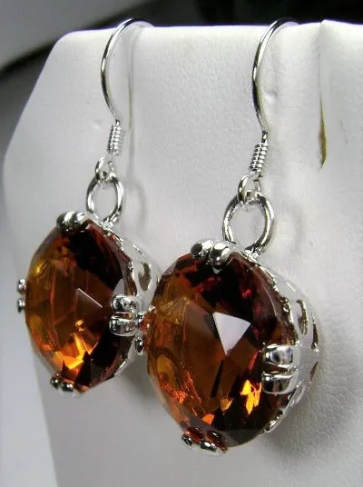 E7, Fleur de Lis Round Gem Earrings, Vintage Art Deco Jewelry Design#E7