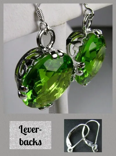 E7, Fleur de Lis Round Gem Earrings, Vintage Art Deco Jewelry Design#E7
