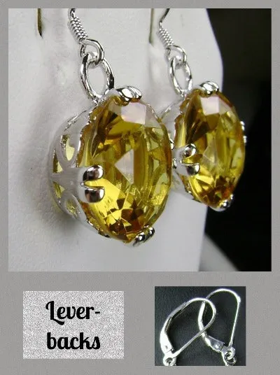 E7, Fleur de Lis Round Gem Earrings, Vintage Art Deco Jewelry Design#E7