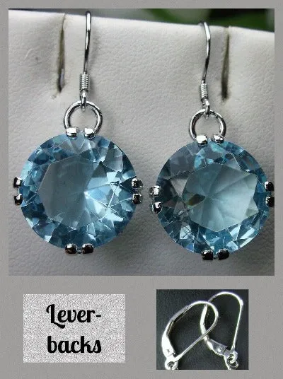 E7, Fleur de Lis Round Gem Earrings, Vintage Art Deco Jewelry Design#E7