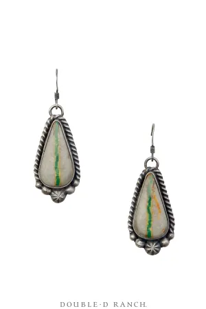 Earrings, Drops, Turquoise, Boulder Ribbon Mine, Contemporary, 1874