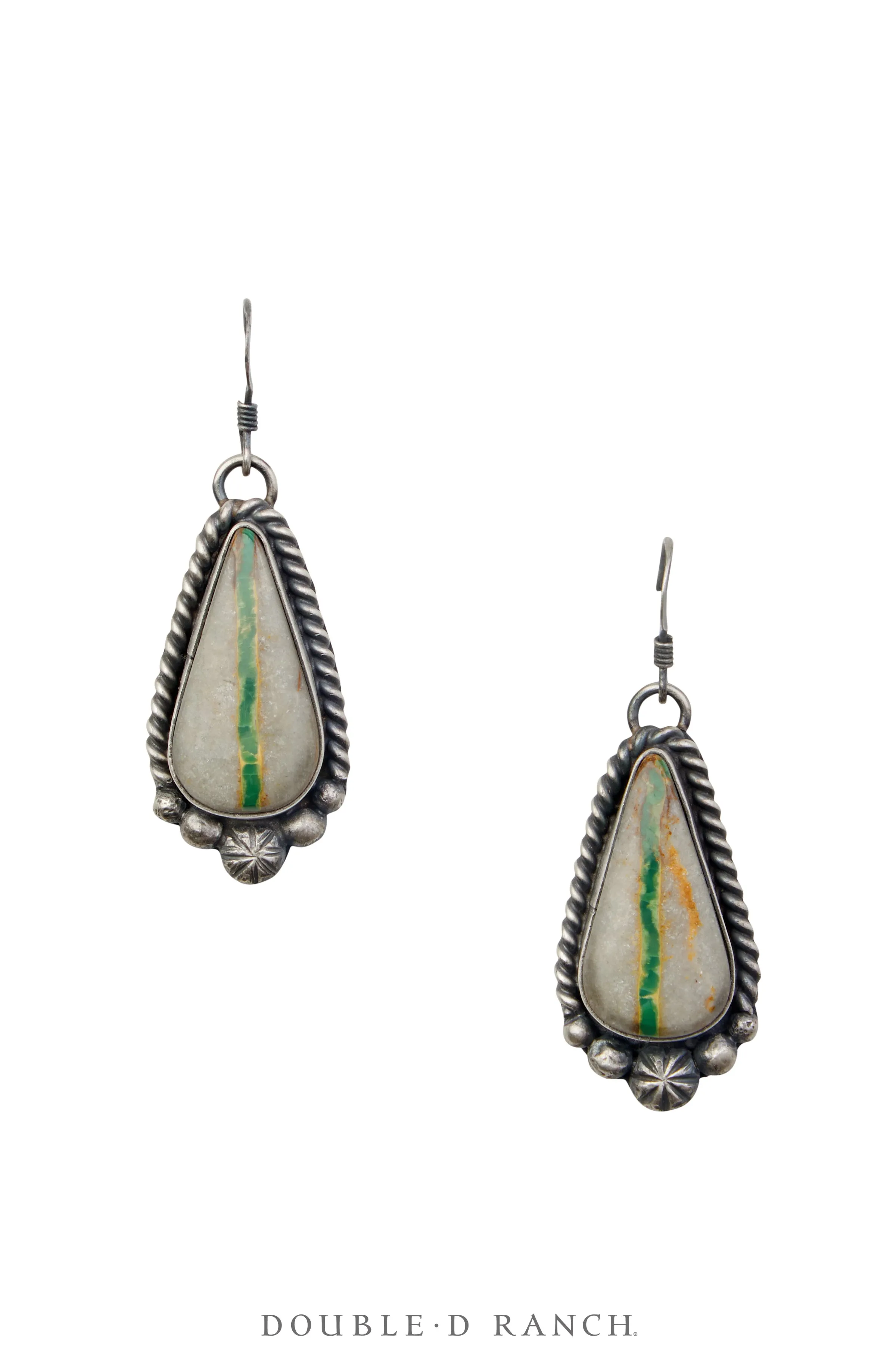 Earrings, Drops, Turquoise, Boulder Ribbon Mine, Contemporary, 1874