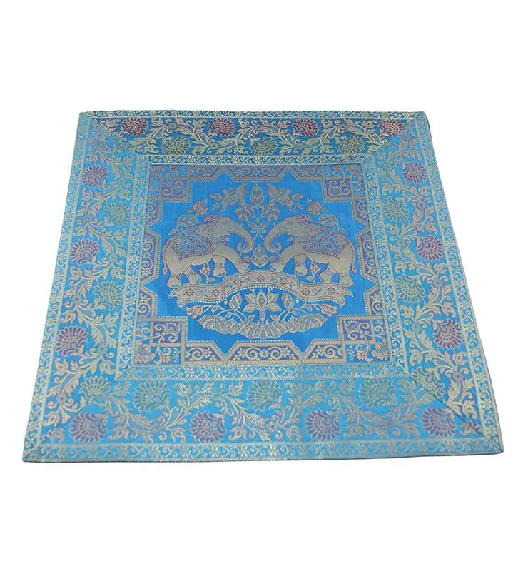 Elephant Design Silk Brocade Cushion Cover Set