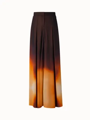Extra Wide Palazzo Silk Autumn Twilight Pants