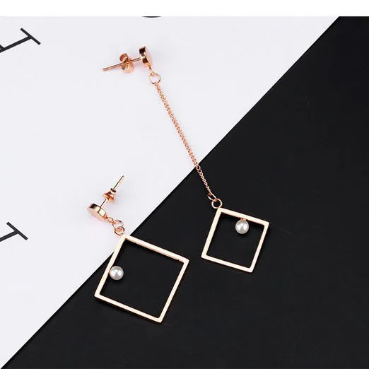 Fashion Geometric Earrings Asymmetric Earrings Temperament Long Paragraph Pendant Simple Ear Line