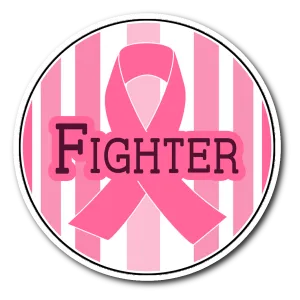 Fighter - Pink Ribbon Circle Sticker