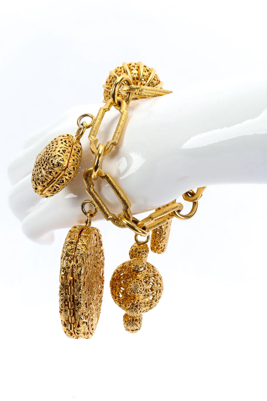Filigree Locket Charm Bracelet