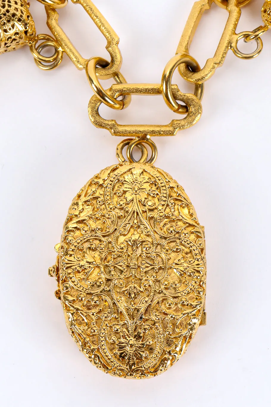 Filigree Locket Charm Bracelet