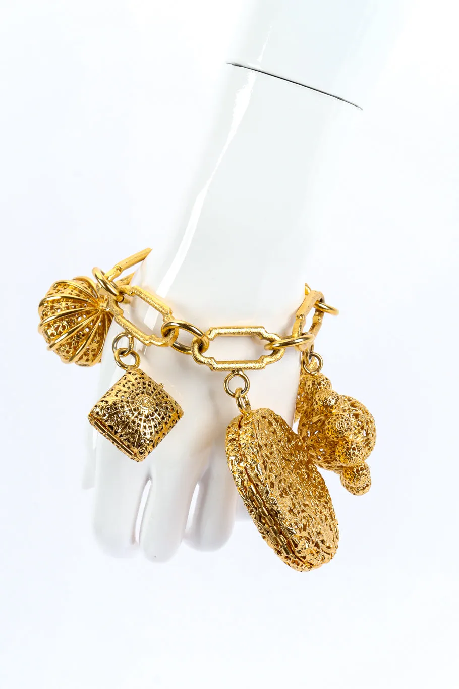Filigree Locket Charm Bracelet